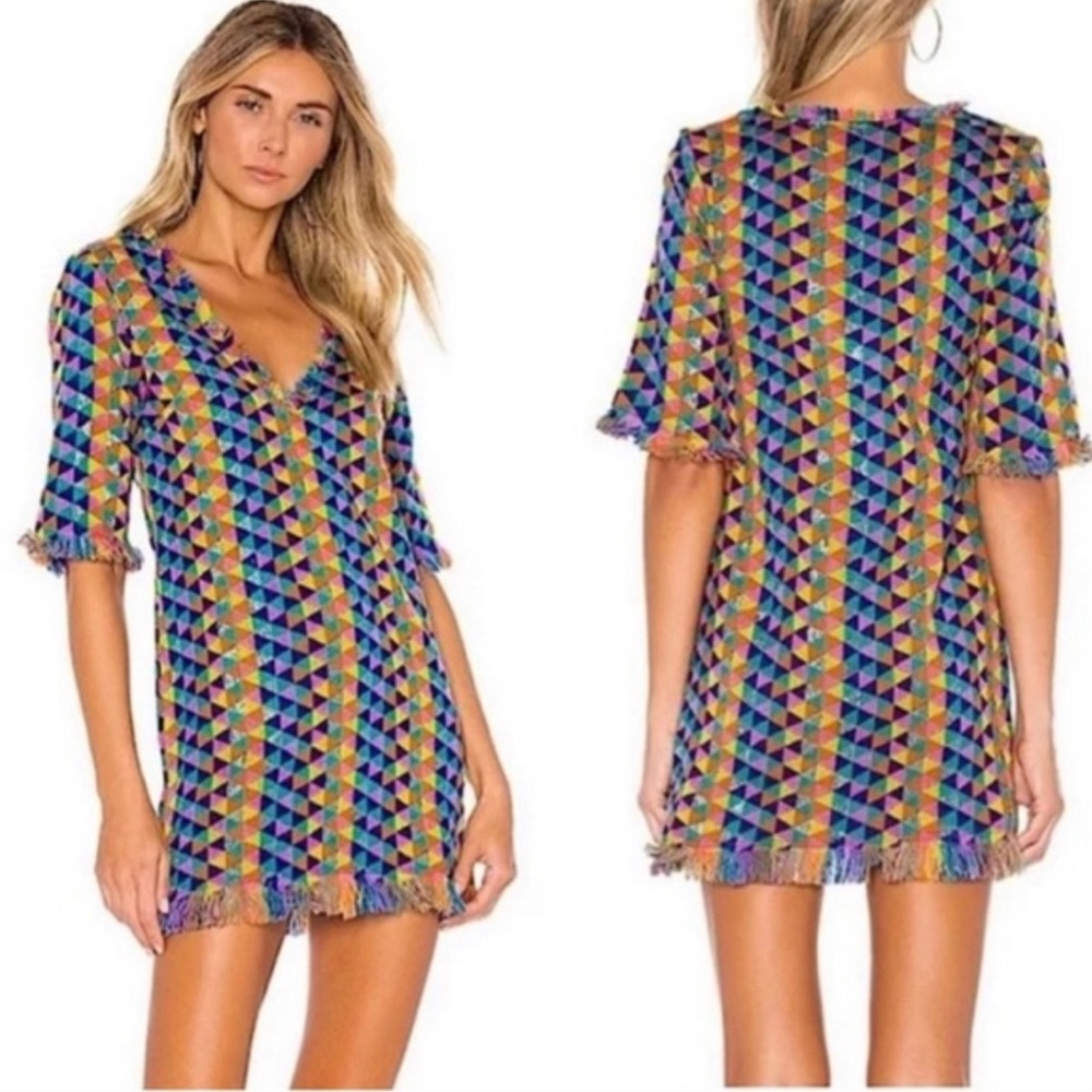 REVOLVE X House Of Harlow 1960• Geometric Multicolor Parker Dress Sz XS